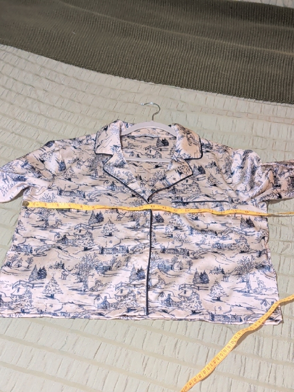 Abercrombie & Fitch Blue and Cream Toile Sleep Shirt Pajama Set - Picture 7 of 16